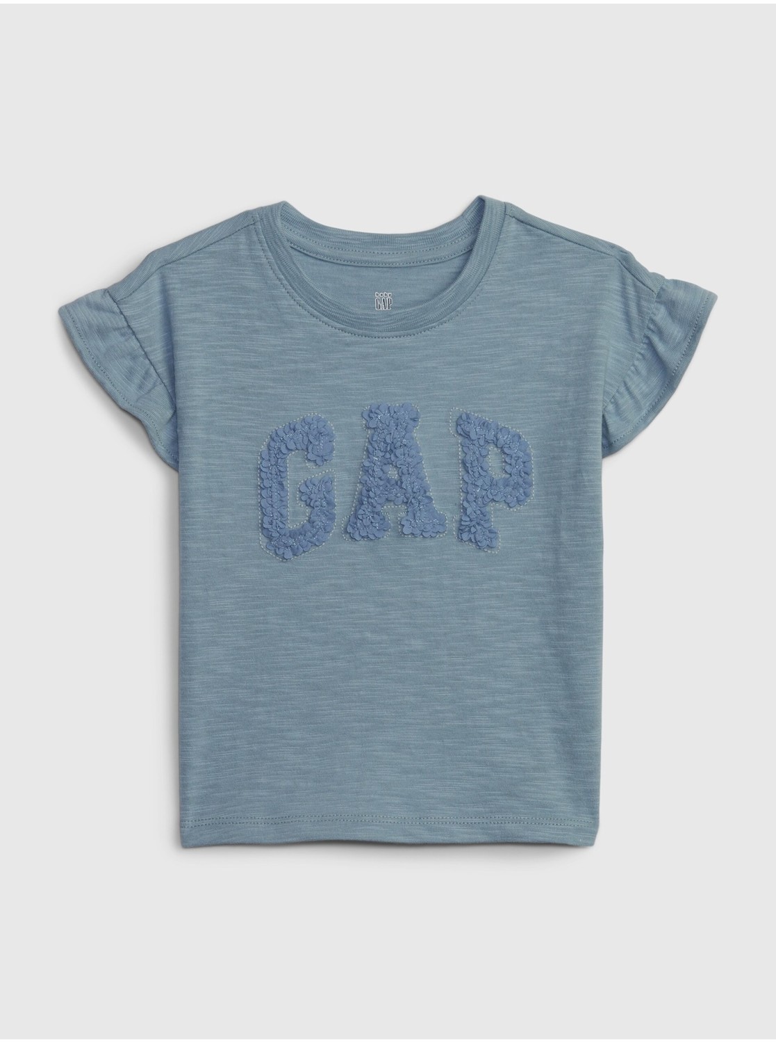 Svetlomodré dievčenské tričko s volánikmi GAP