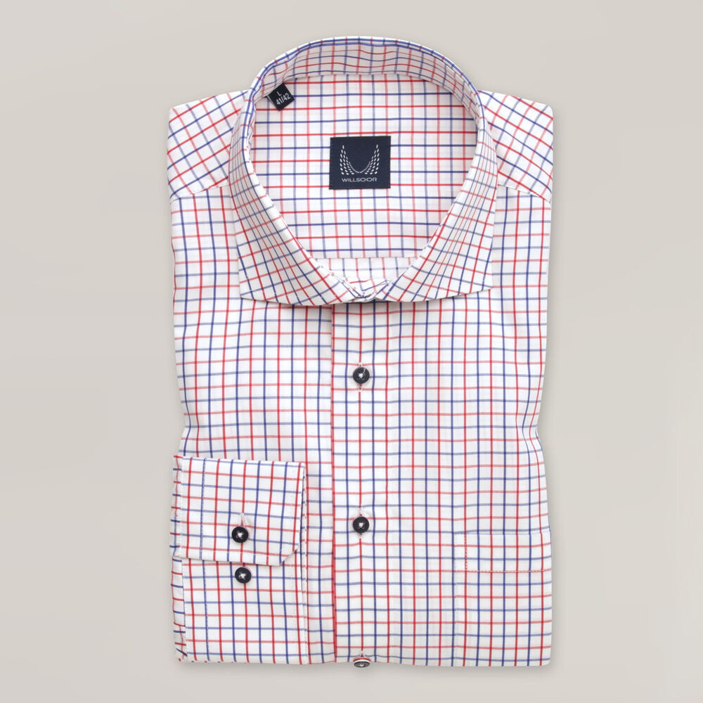 Tradičná pánska košeľa slim fit s farebnou mriežkou 15985