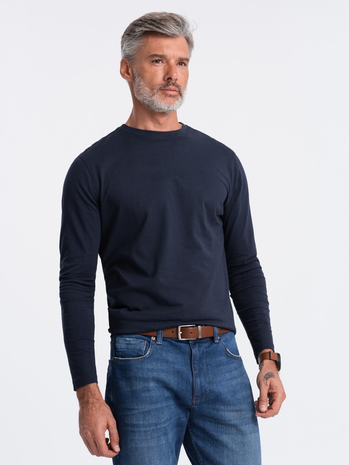 Ombre Men's unprinted longsleeve - navy blue