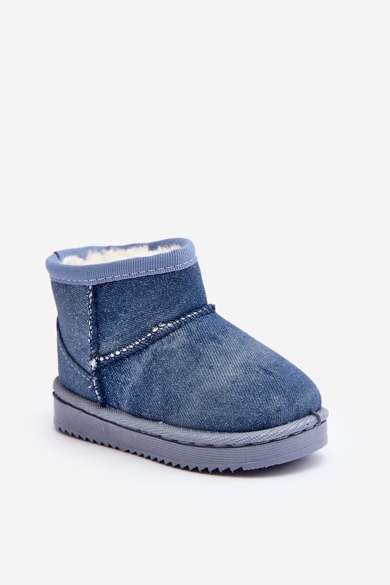 Children's snow boots with glitter, Blue Sulinne