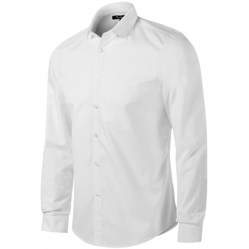 Pánska košeľa s dlhým rukávom slim fit, biela, S