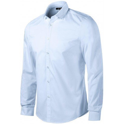 Pánska košeľa s dlhým rukávom slim fit, svetlo modrá, S