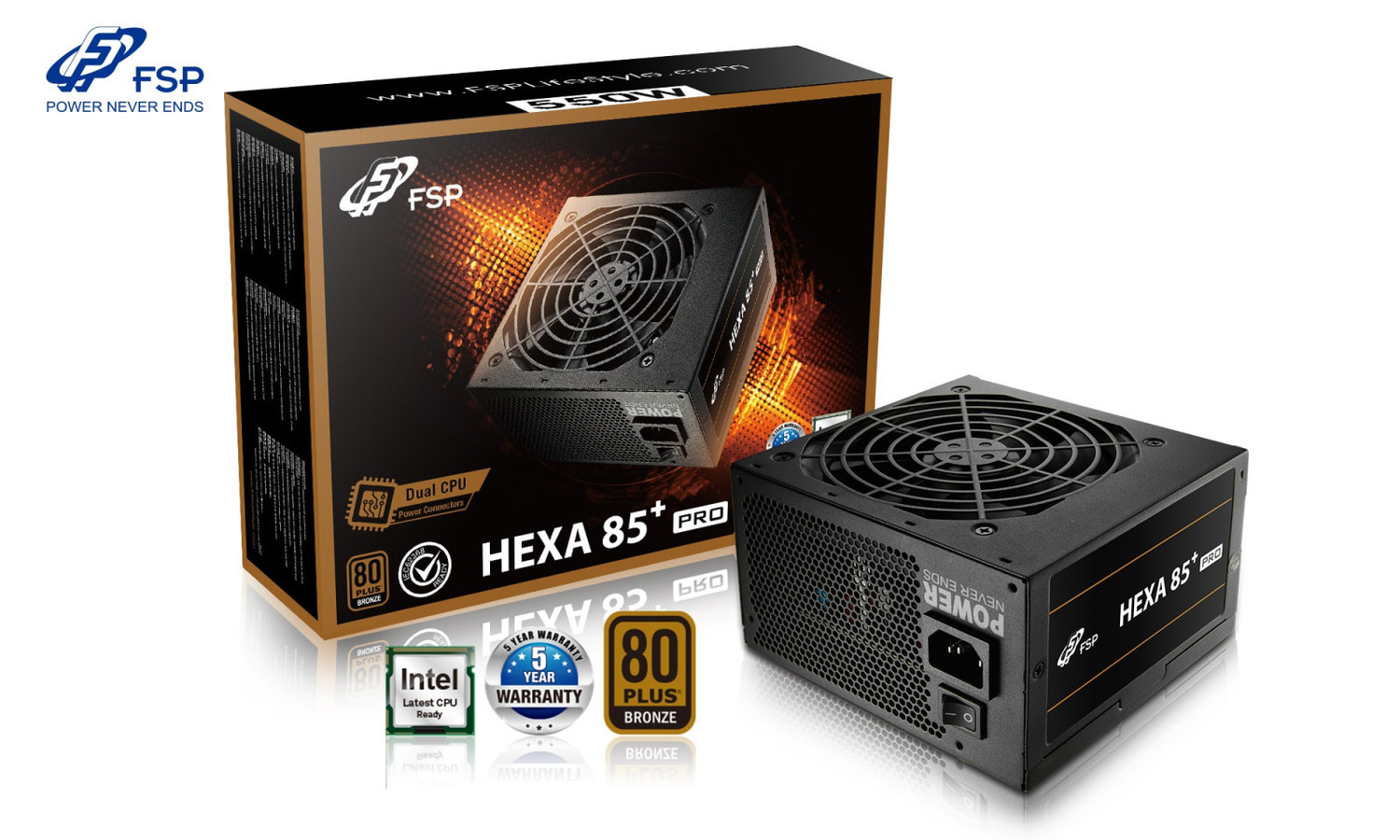 FSP/Fortron HEXA 85+ PRO 550/550W/ATX/80PLUS Bronze/Retail