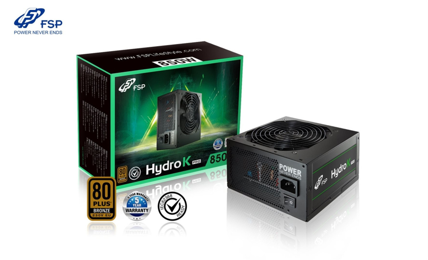 FSP/Fortron HYDRO K PRO/850W/ATX 3.0/80PLUS Bronze 230V