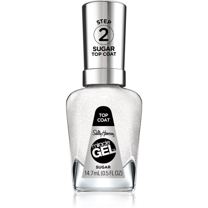 Sally Hansen Miracle Gel™ vrchný lak na nechty pre trblietavý lesk odtieň 103 Sugar 14,7 ml