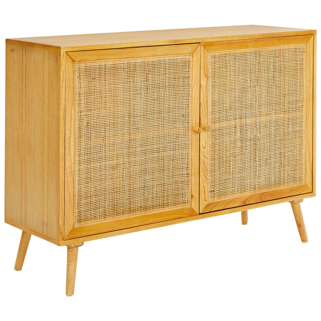 MID.YOU ŠIROKÁ KOMODA, drevo mindi, prírodné farby, svetlohnedá, 120/40/85 cm