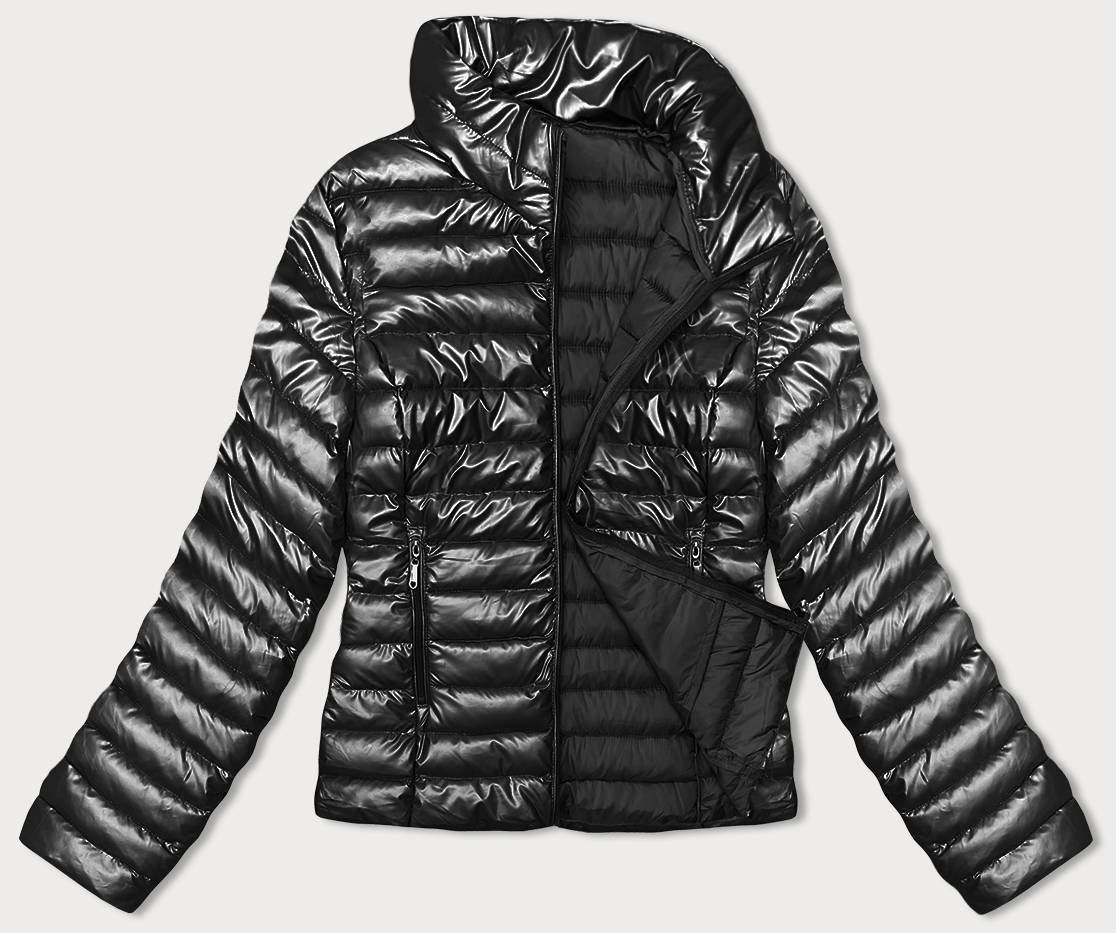 Čierna prešívaná dámska bunda so stojačikom (16M9110-392) černá S (36)