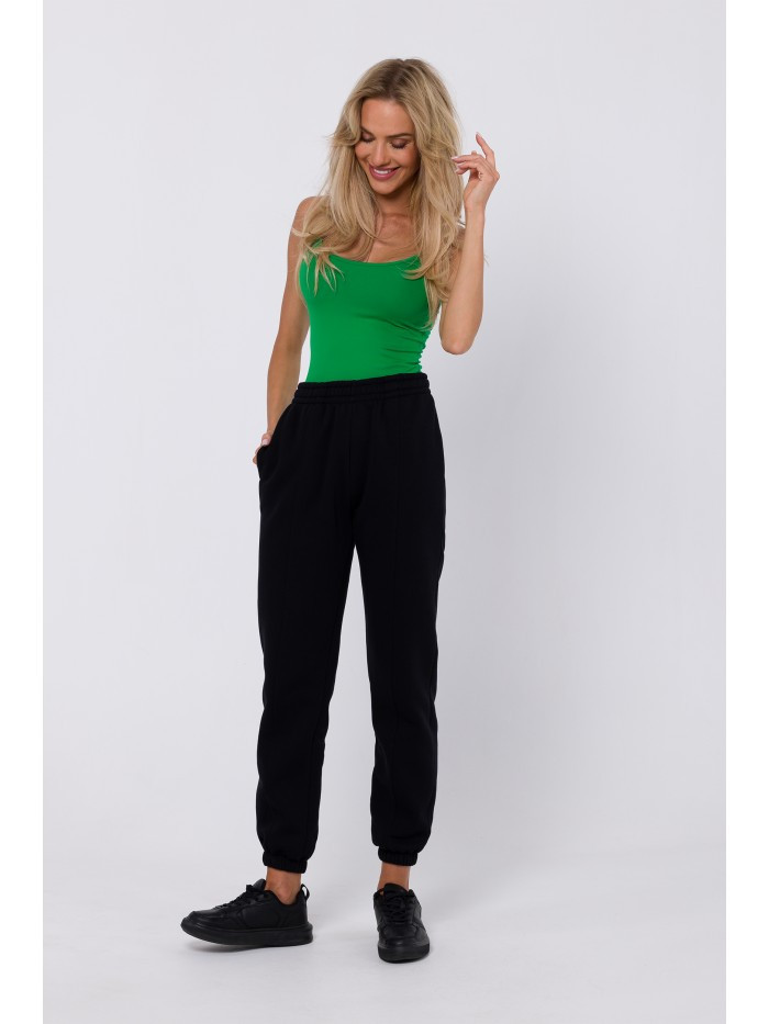 M760 Nohavice Jogger s predným prešívaním - čierne EU S