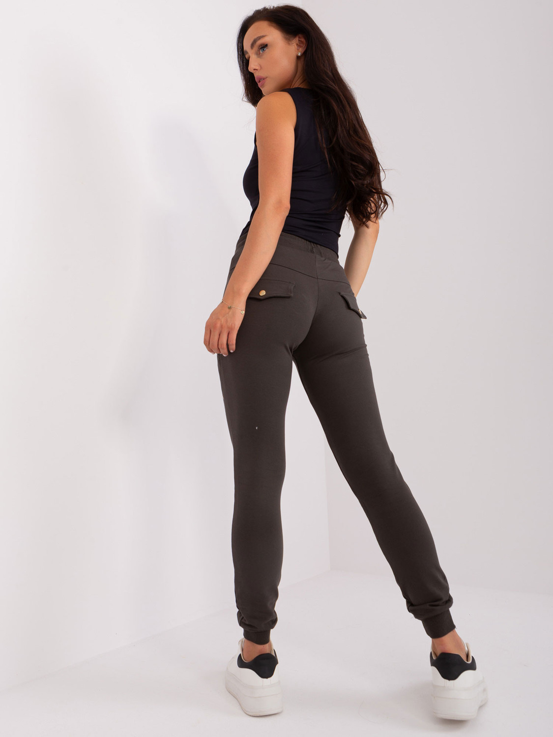 Tepláky RV DR 8544.14P tmavá khaki S