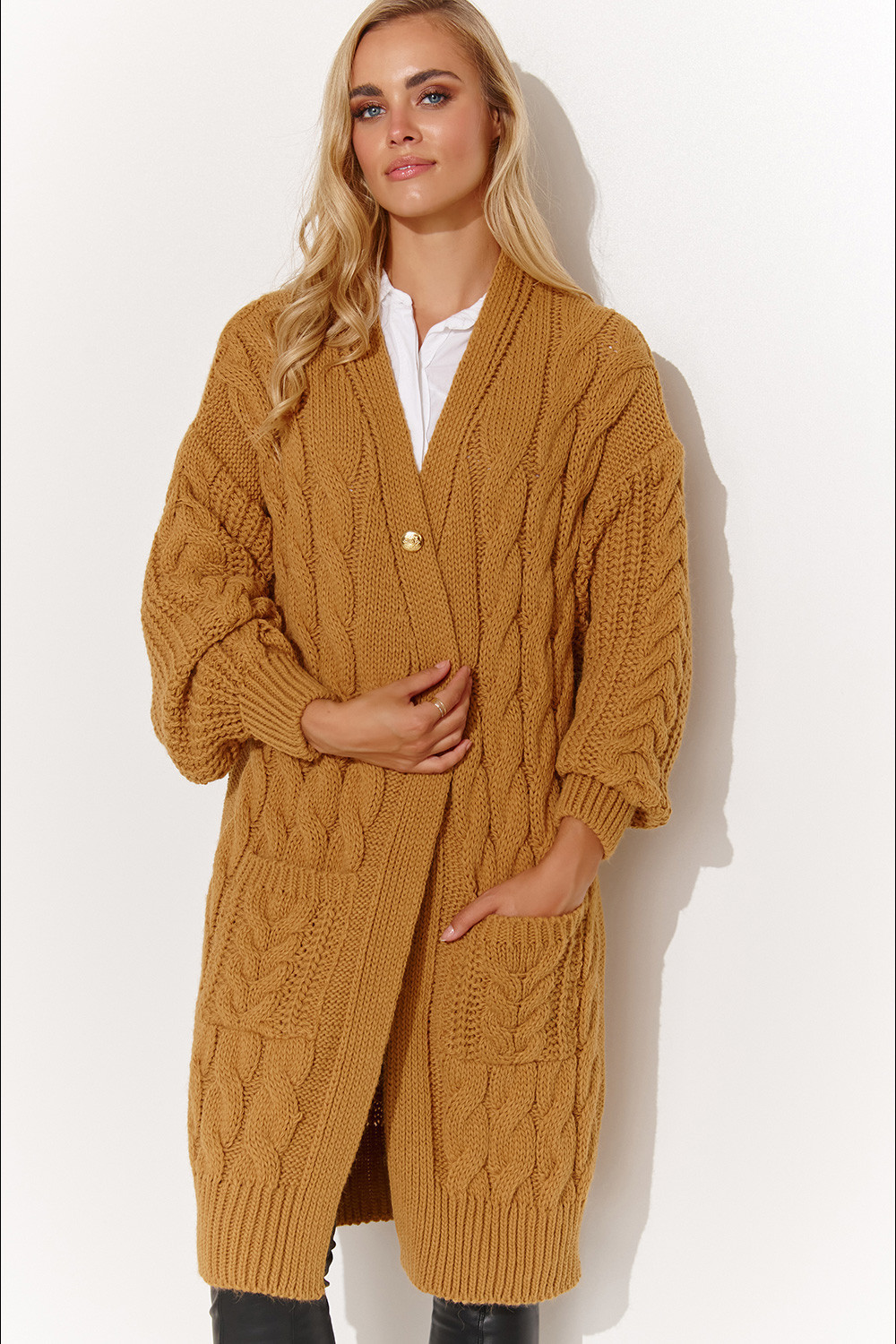 Sveter na zapínanie model 184390 Makadamia universal