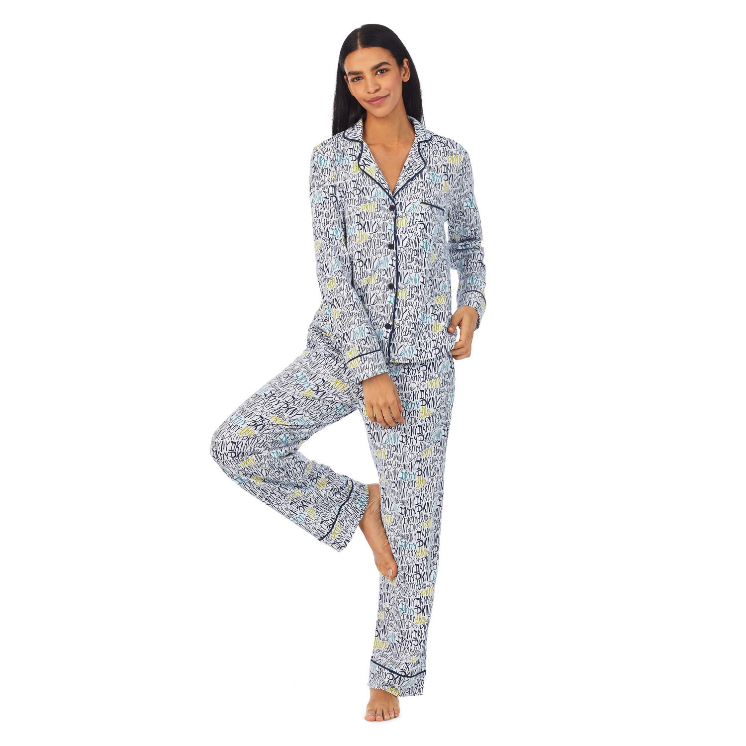 Dámske pyžamo YI2822668 biele s potlačou - DKNY M