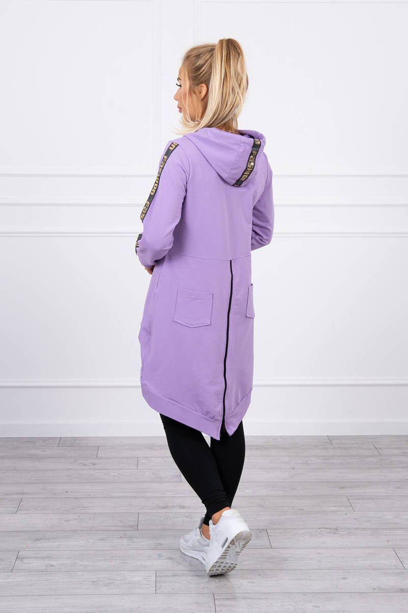 Mikina so zipsom na chrbte tmavo fialová UNI
