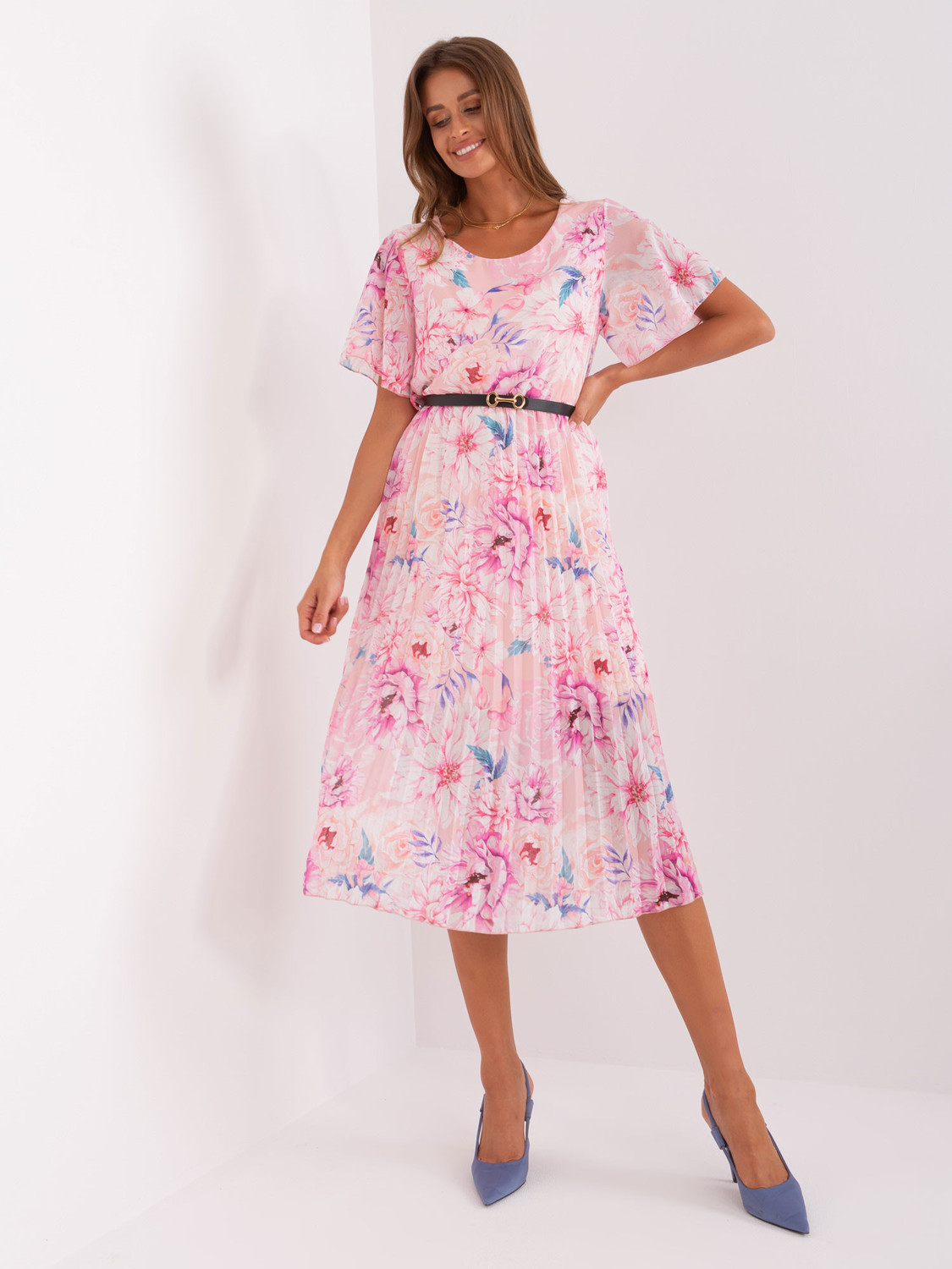 Šaty DHJ SK 3171 2.60 svetlo ružová jedna velikost