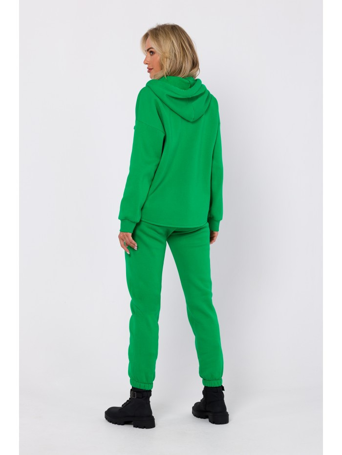 M761 Mikina s kapucňou na zips a klokaním vreckom - zelená EU S/M