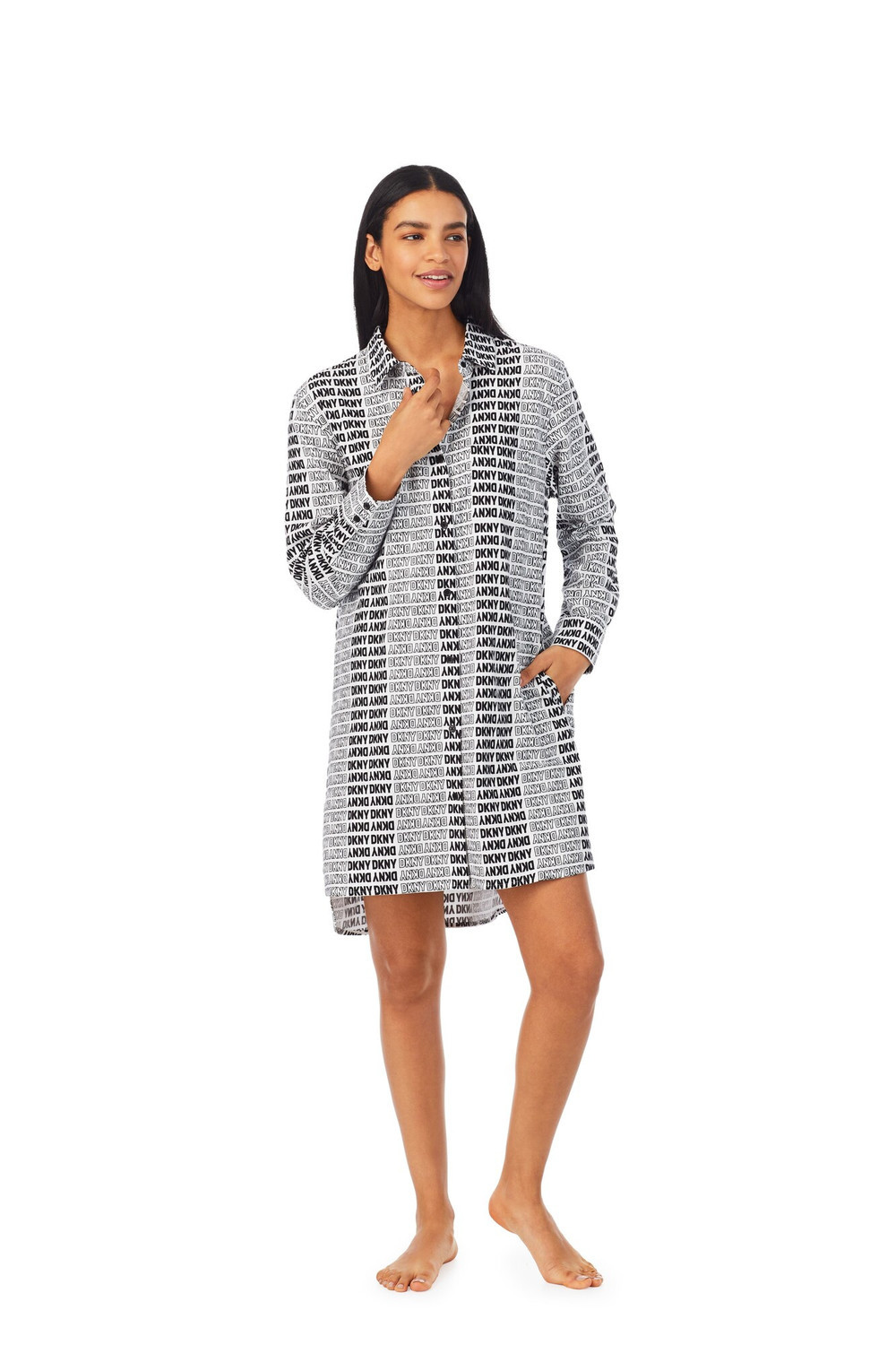Dámska nočná košeľa YI2322669 103 biela s potlačou - DKNY XS