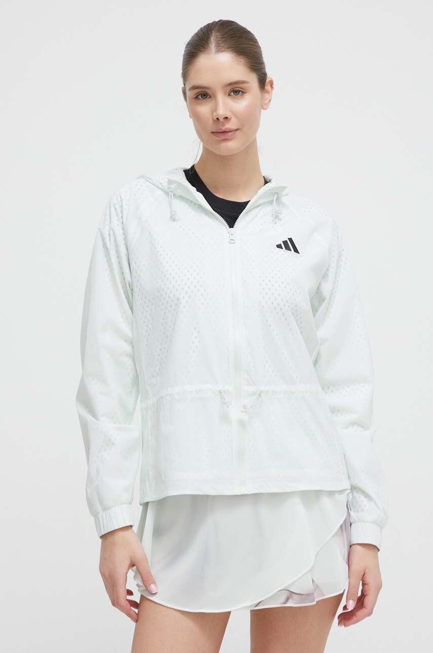 Tréningová bunda adidas Performance zelená farba, prechodná