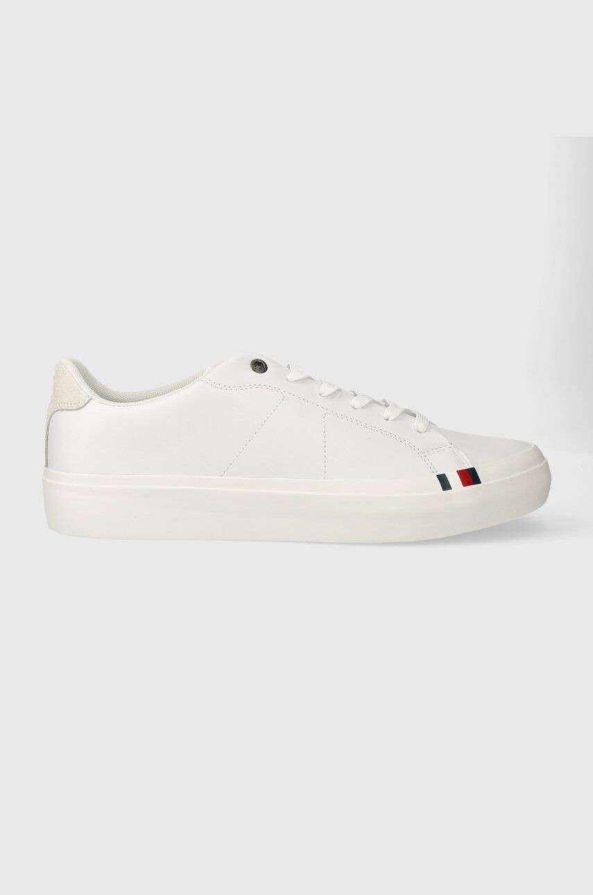 Kožené tenisky Tommy Hilfiger THICK VULC LOW PREMIUM LTH biela farba, FM0FM04881