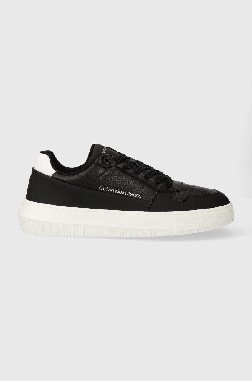 Tenisky Calvin Klein Jeans CHUNKY CUPSOLE LOW LTH IN SAT čierna farba, YM0YM00873