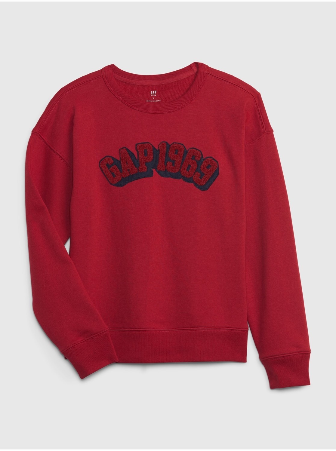 Červená chlapčenská mikina s nápisom GAP 1969