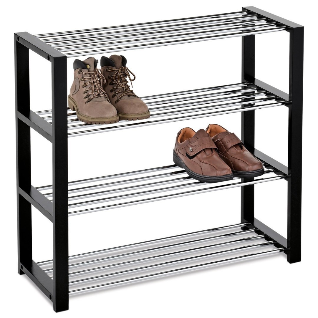 Autronic BOTNÍK - 4-policový, čierny z masívu kaučukovníka