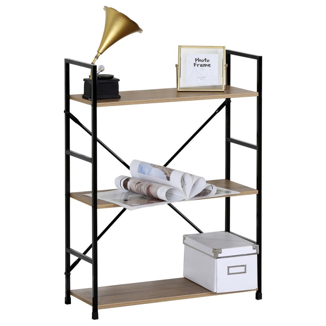 Autronic REGÁL -  3-policový, odľahčený - v dekore dub - šírka 58,5 cm