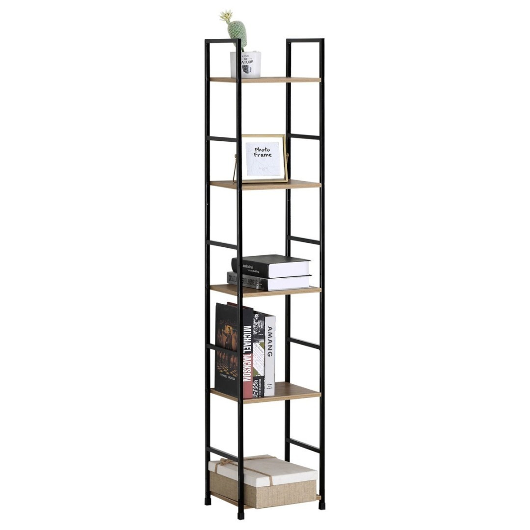 Autronic REGÁL -  5-policový, odľahčený - v dekore dub - šírka 29,2 cm