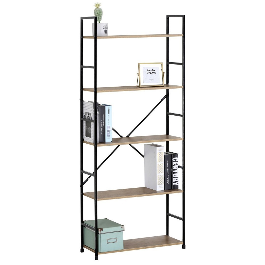 Autronic REGÁL - 5-policový, odľahčený - v dekore dub - šírka 58,5 cm