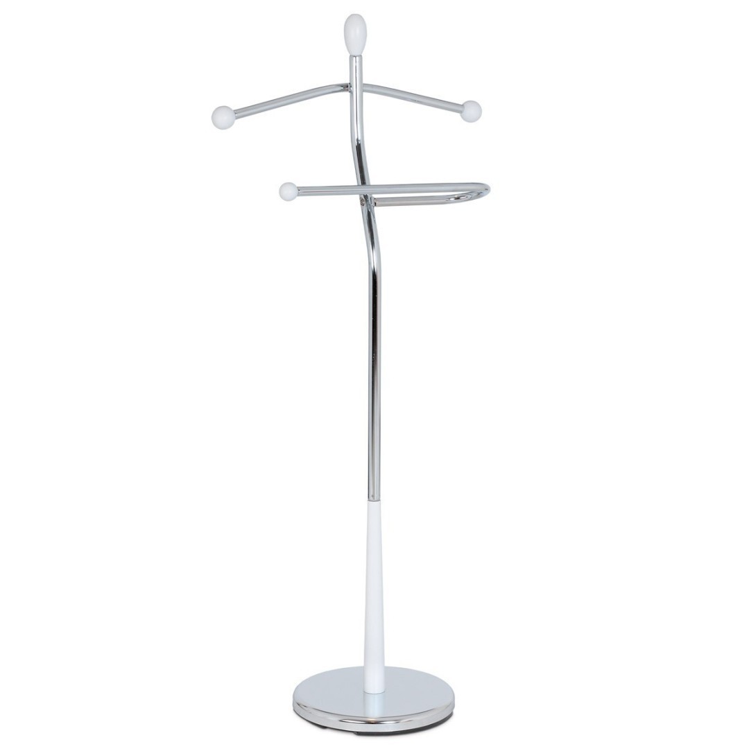 Autronic NEMÝ SLUHA - vešiak z masívu kaučukovníka a kovu - 118 cm - biely