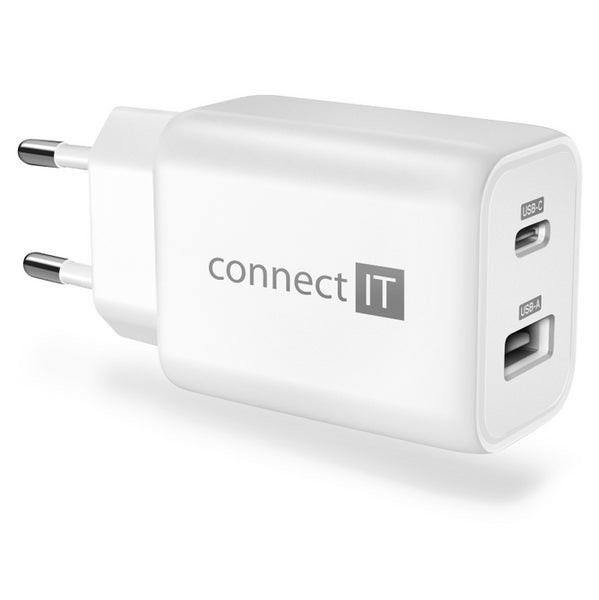 Nabíjačka Connect IT Wanderer 2, 33W PD, 1x Typ C+1x USB, biela