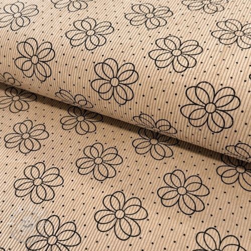 Menčester STRETCH Circle flower beige