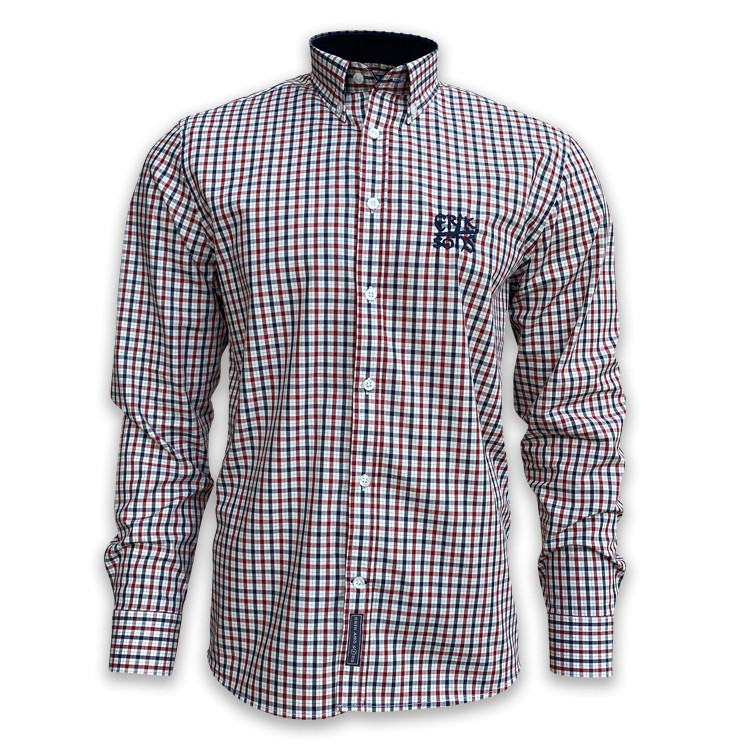 Košele Erik and Sons Falster - biela-modrá-červená, S