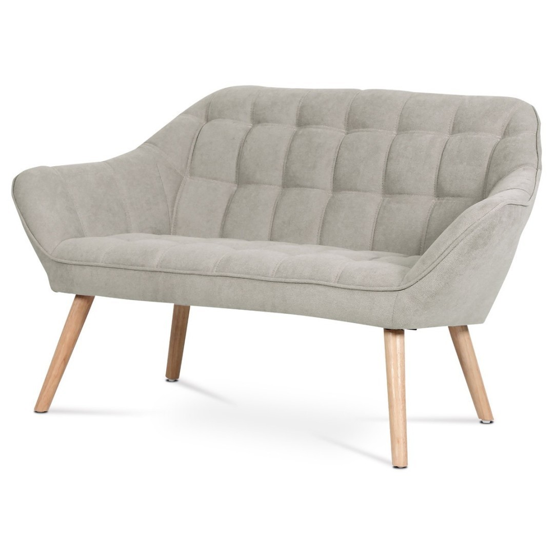 Autronic SEDAČKA - dvojmiestna z masívu kaučukovníka - šedobéžová