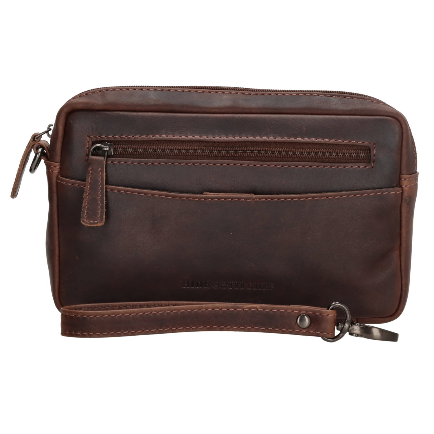 Hide & Stitches Japura unisex taška na zápästie - tmavo hnedá