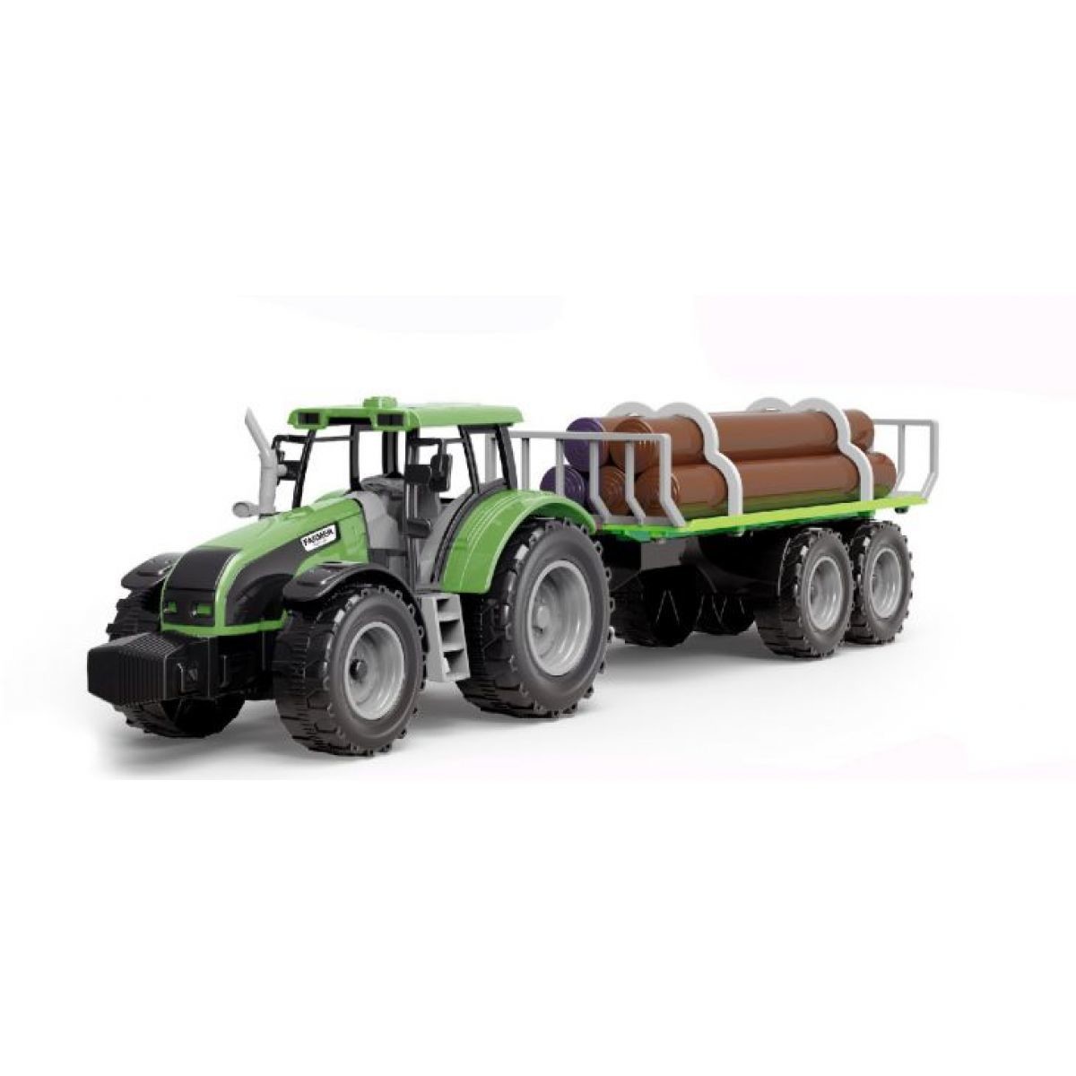 Alltoys Traktor s valníkom a drevom červený