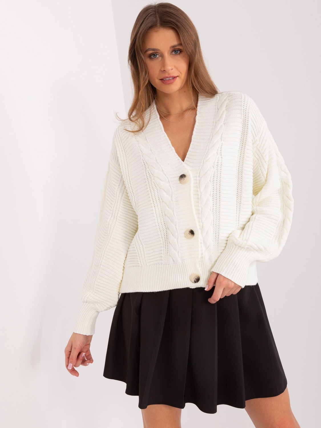 Ecru oversize cardigan with buttons RUE PARIS
