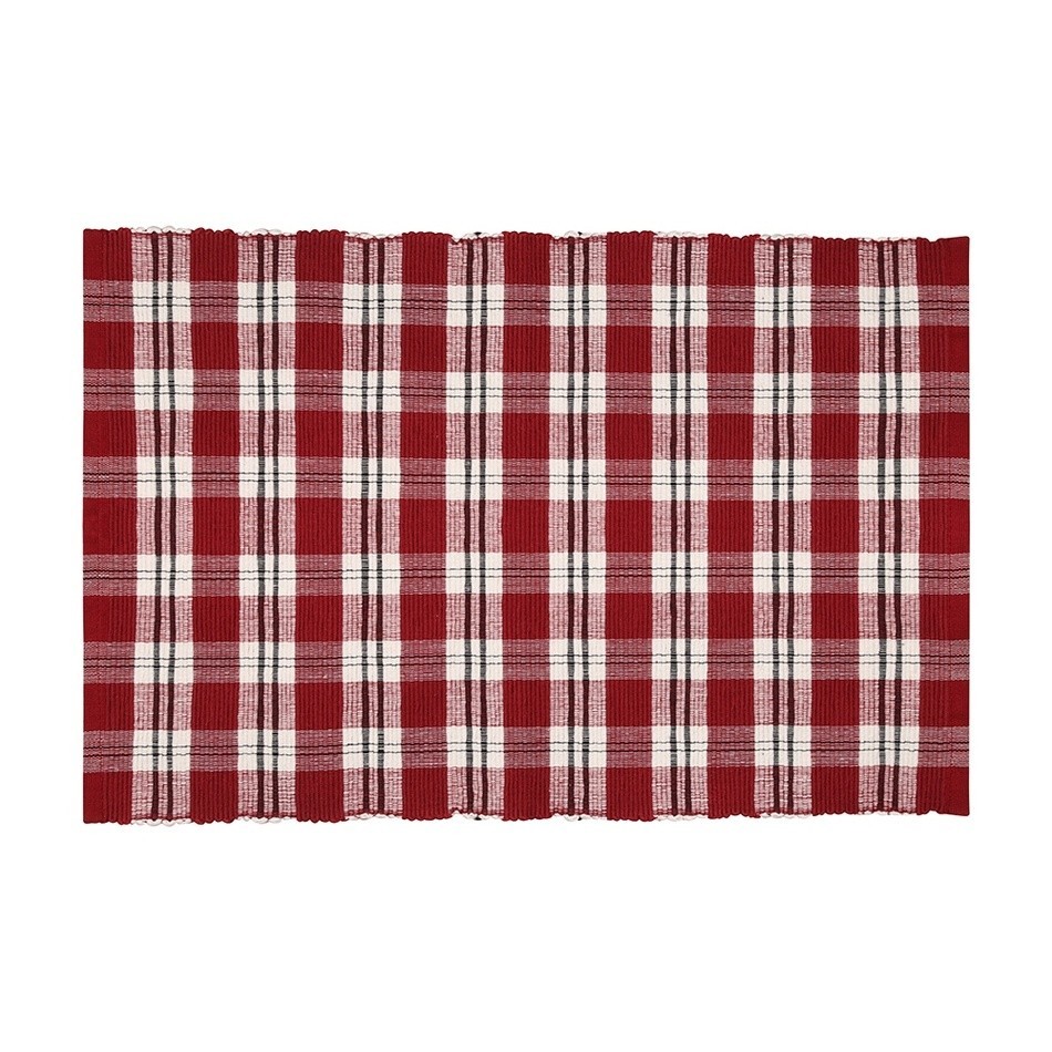 Boma Trading Prestieranie Happy check vínová/čierna, 30 x 45 cm