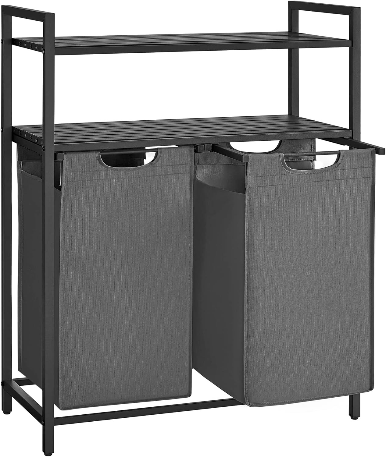 Koš na prádlo Vasagle Ovules Lonels 2 x 46 l černý/šedý