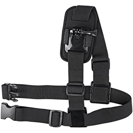 MG Shoulder Strap ramenný popruh s držiakom na športové kamery, čierny