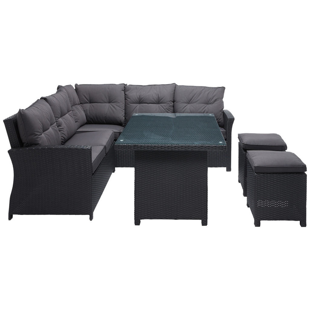 Ambia Garden TERASOVÁ SEDACIA ZOSTAVA, 18-dielne, kov, plast, sklo, textil