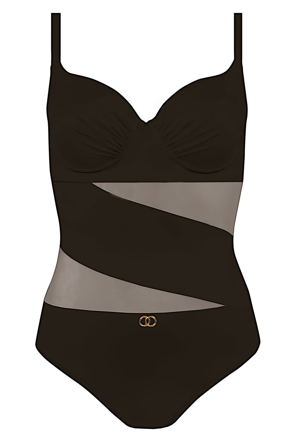 Dámske jednodielne plavky 964V19 Fashion5 - SELF černá 90/G