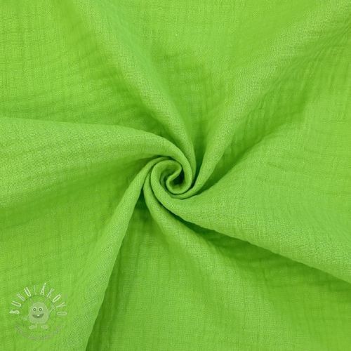 Dvojitá gázovina/mušelín NEON LIME GOTS