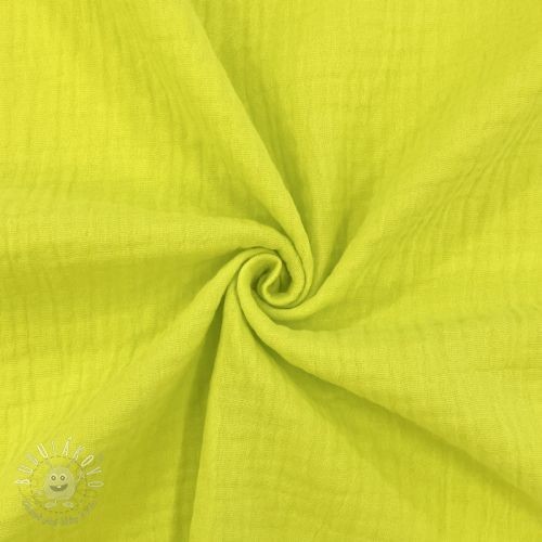 Dvojitá gázovina/mušelín NEON YELLOW GOTS