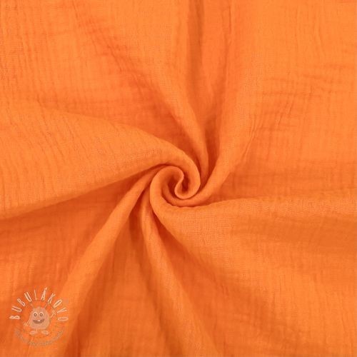 Dvojitá gázovina/mušelín NEON ORANGE GOTS