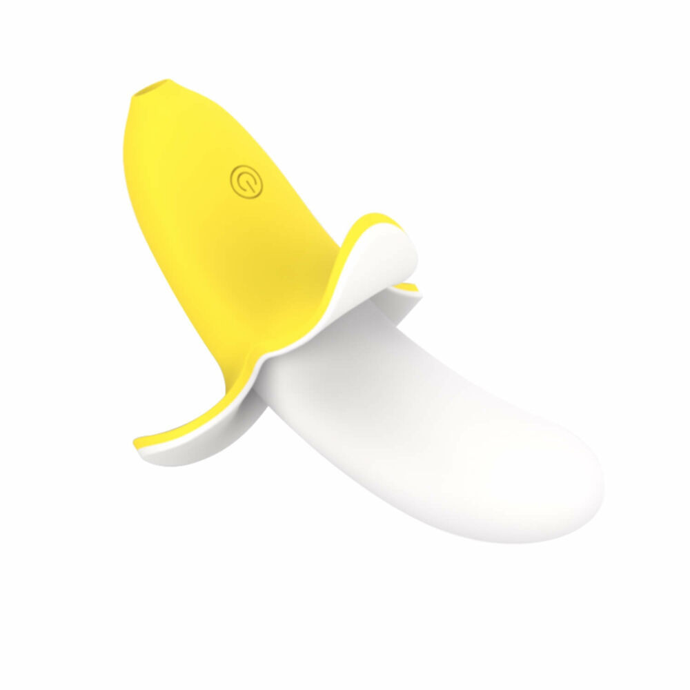 Lonely - Rechargeable Waterproof Banana Vibrator (Yellow-White)