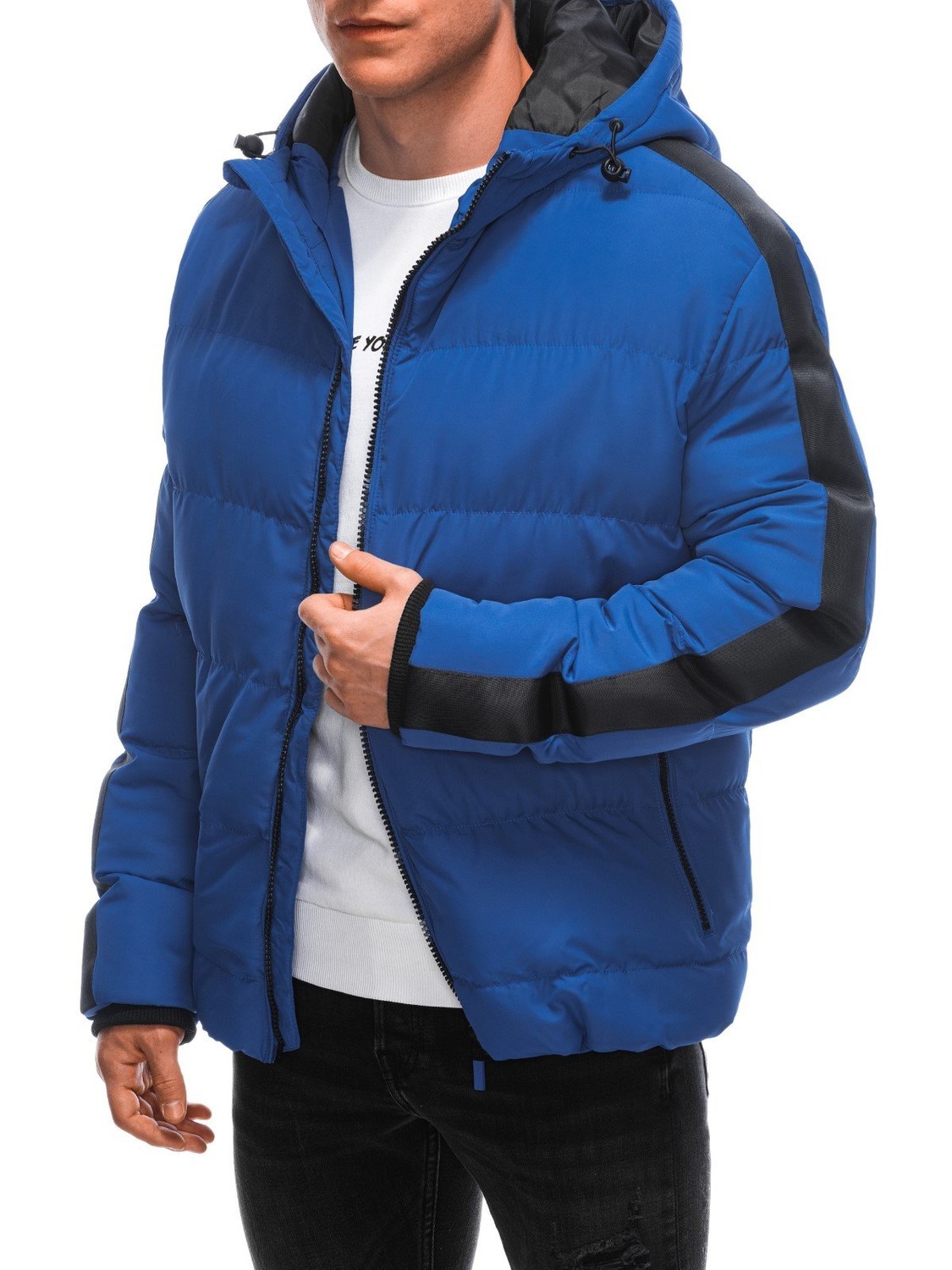 Edoti Men's quilted winter jacket - blue