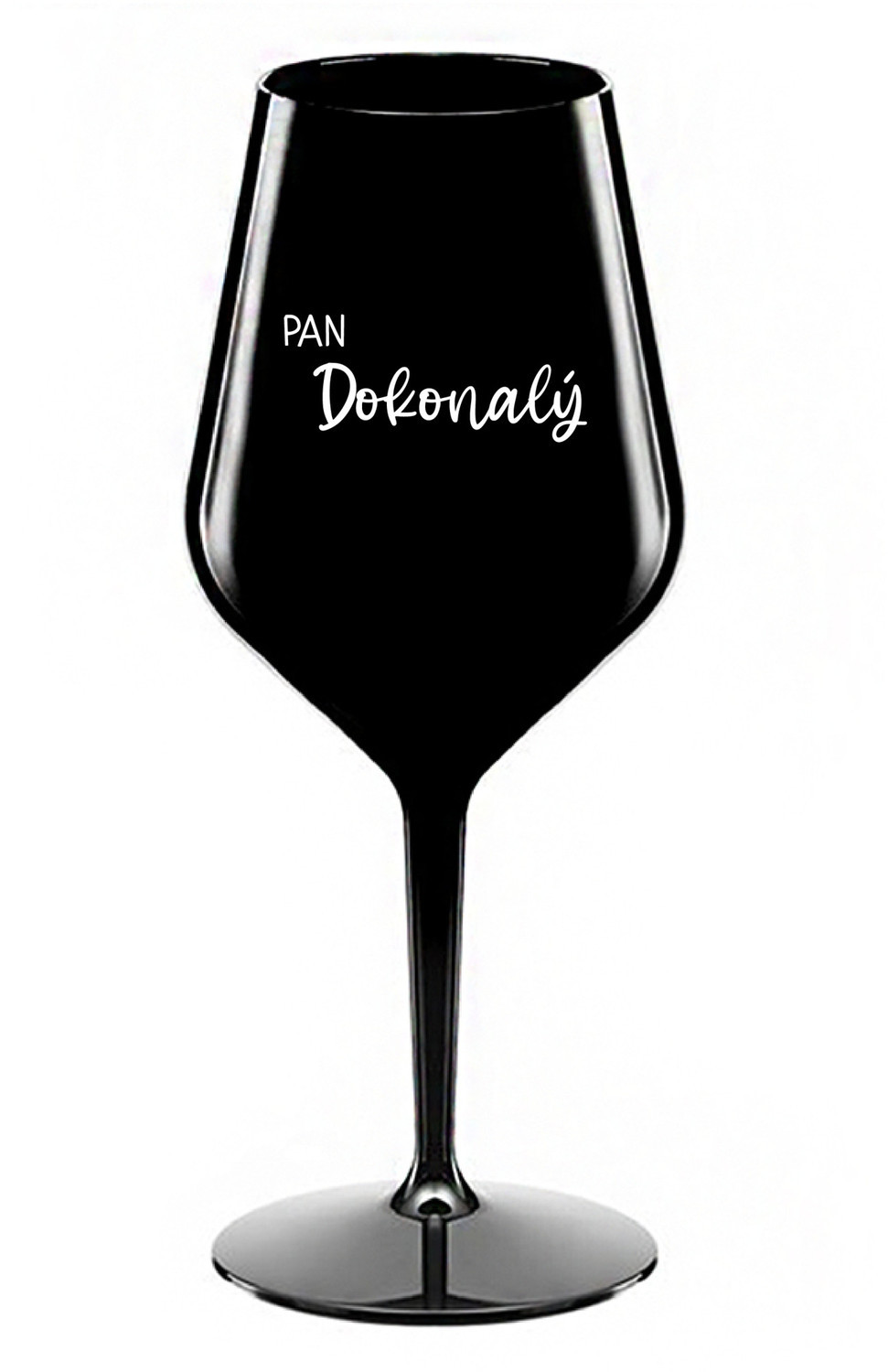 PAN DOKONALÝ - černá nerozbitná sklenice na víno 470 ml