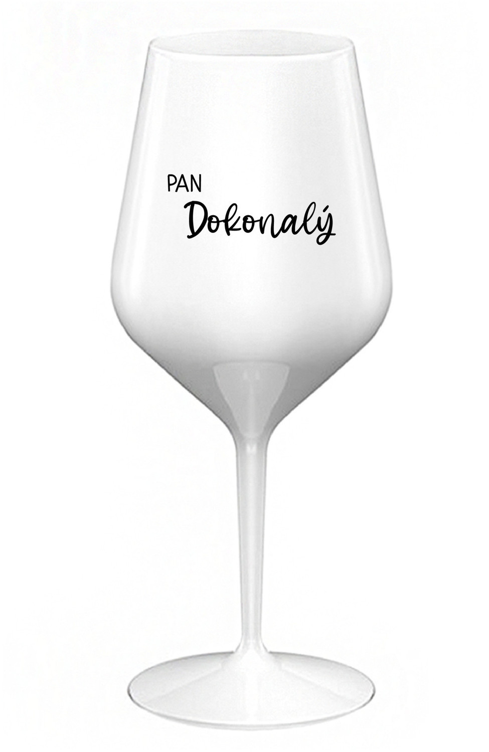 PAN DOKONALÝ - bílá nerozbitná sklenice na víno 470 ml