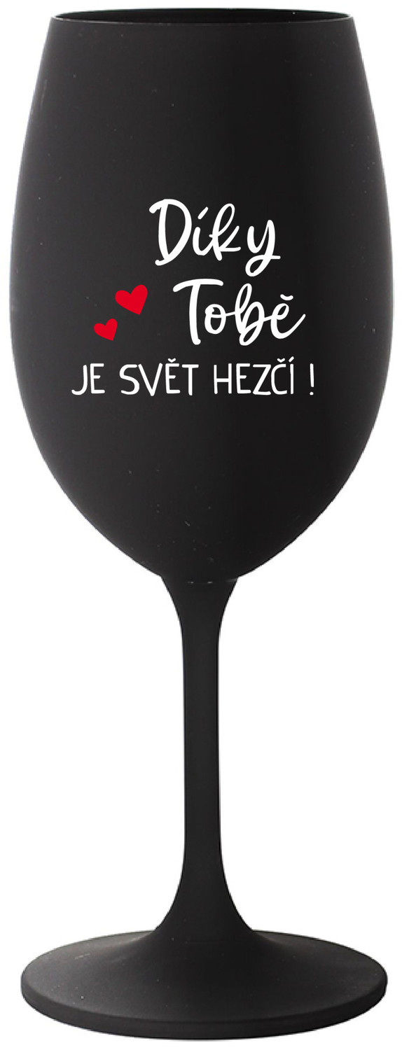 JE  černá sklenice na víno 350 ml model 19345695 - Giftela