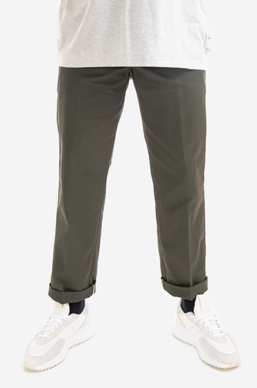 Nohavice Dickies 874 Work Pant DK0A4XK6OGX-green, pánske, zelená farba, rovné, DK0A4XK6OGX
