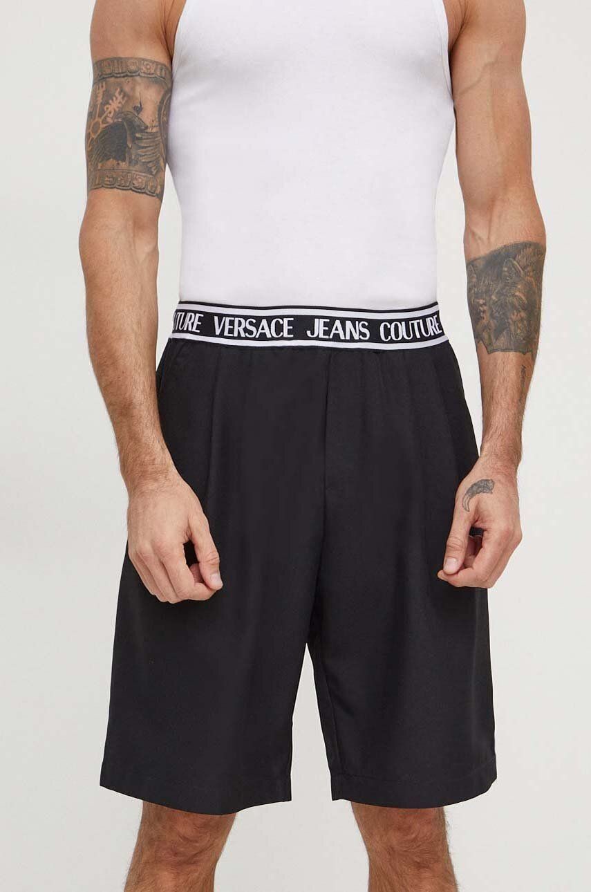 Šortky Versace Jeans Couture pánske, čierna farba